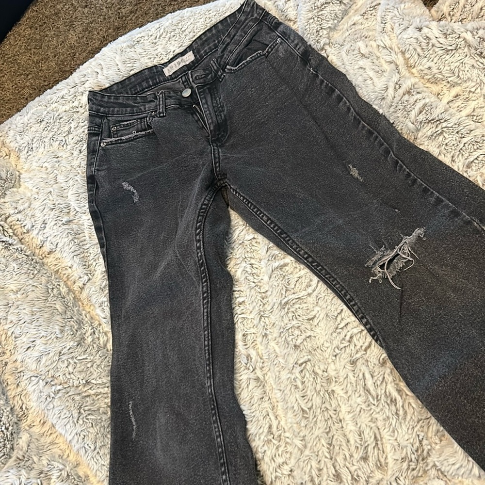 Denim Co Black Denim Distressed Jeans Size 6